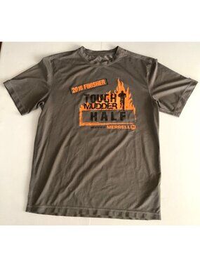 Merrell 2016 Tough Mudder Finisher Half Run Adult Medium Gray Jersey Shirt